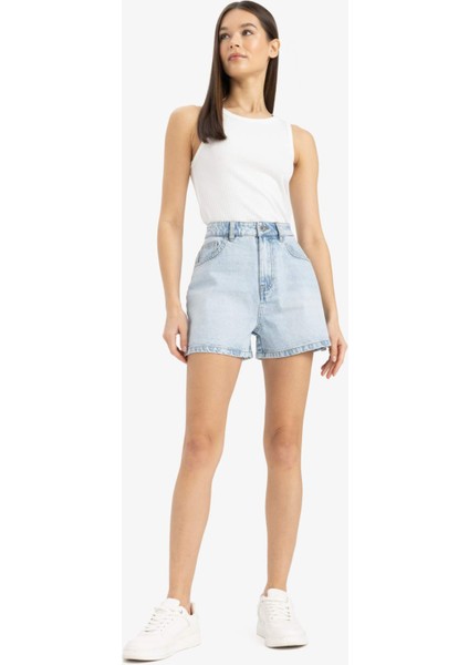 Mom Fit Yüksek Bel Kısa Paça Jean Şort E0524AX25SM fiyatları