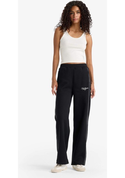 Straight Fit Baskılı Beli Lastikli Eşofman Altı