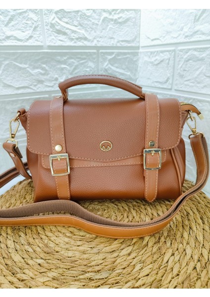 Kemer Modelli Kahverengi Kapağı Mıknatıslı El ve Omuz Çanta modelleri