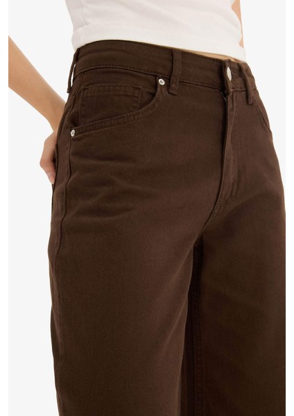 Wide Leg Normal Bel Standart Boy Gabardin Pantolon E4381AX25AU