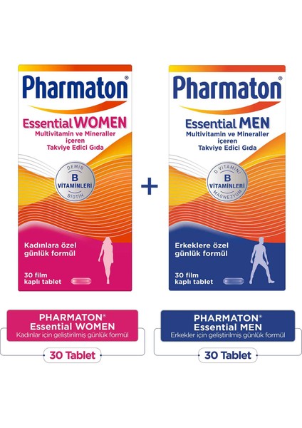 Essential Men&Women 30 Tablet - Magnezyum ,Vitamin B, Vitamin D, Multivitamin fiyatları