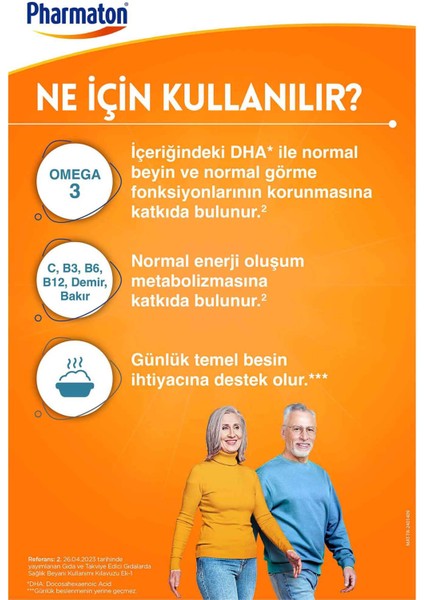 50 Plus 30 Kapsül - Omega 3, Multivitamin ve Mineraller indirimleri