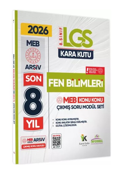 2026 LGS 8.Sınıf Fen Bilimleri Karakutu MEB Çıkmış Soru Modülü Video/PDF Çözüm Konu Konu Son 8 Yıl fiyatları