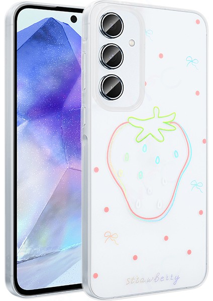 Samsung Galaxy A16 Kılıf Darbe Emici Magsafe Şarj Şeffaf Figürlü Parlak Şık Görünüm Silikon Kapak