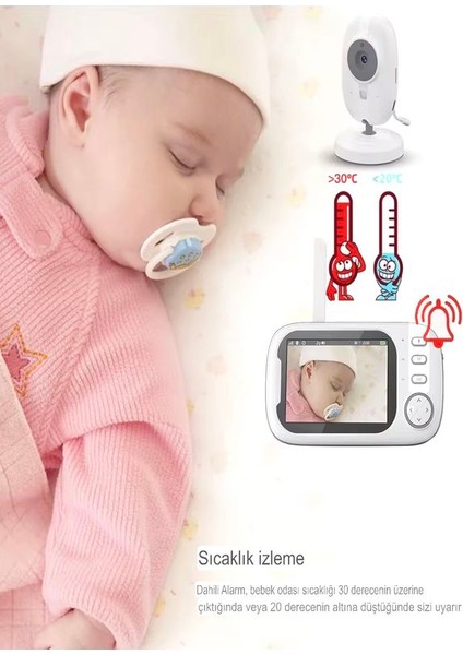 Full hd Bebek Kamerası 2.4 ghz Wire­less, 360° Dönen Ptz + Gece Görüş, Monitörlü Interkom Özellikli fiyatları