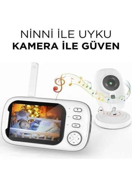 Full hd Bebek Kamerası 2.4 ghz Wire­less, 360° Dönen Ptz + Gece Görüş, Monitörlü Interkom Özellikli indirimleri