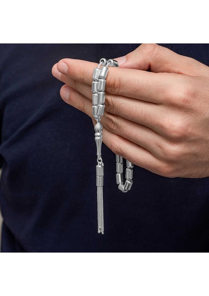 Gümüş Kapsül Kesim Erkek Tesbih