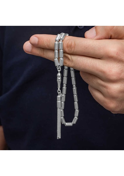 Gümüş Kapsül Kesim Erkek Tesbih