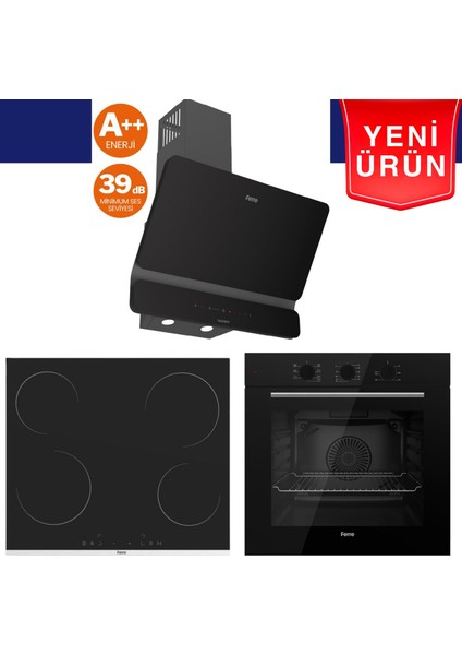 Silenart Yeni Seri Ultra Sessiz Siyah Ankastre Set (QBL62CS + MS261+ D080 -Sa)