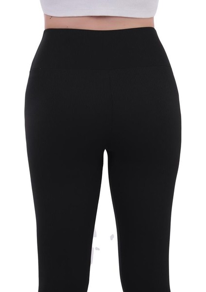 Toparlayıcı Kalın Kemerli Fitilli Kadın Uzun Tayt 4084 fırsatları