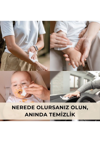 Islak Mendil 120 Adet Bebekler İçin Uygun Dermatolojik Olarak Test Edilmiş