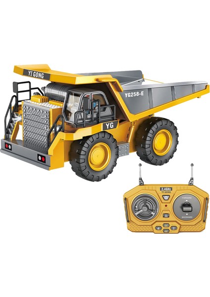 1:24 9 Kanal Rc Alaşımlı Damperli Kamyon Araba Mühendislik Aracı Çocuklar Için (Yurt Dışından)