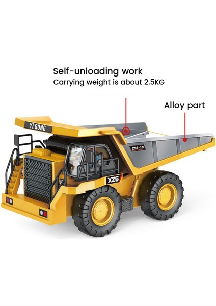 1:24 9 Kanal Rc Alaşımlı Damperli Kamyon Araba Mühendislik Aracı Çocuklar Için (Yurt Dışından) modelleri