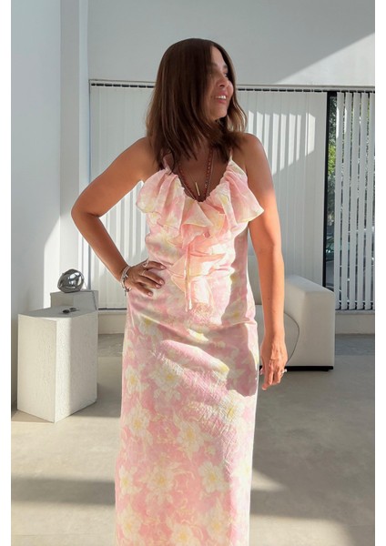 Soft Pink Desenli Elbise modelleri