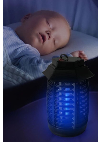 Tutma ve Asma Saplı Ledli Sinek Makinası 2W Sinek Öldürücü Uv Mor Işıklı Aparat