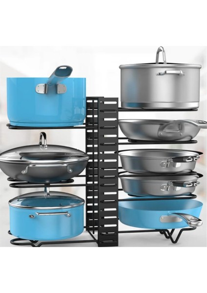 Tencere Düzenleyici Raf 8 Katlı Tencere ve Tava Düzenleyici, Mutfak Dolabı Tencere Saklama Için Tencere Kapağı Düzenleyici (Yurt Dışından) indirimleri