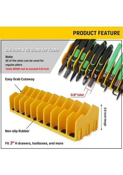 Pense Düzenleyici Raf, Kaymaz Tabanlı 10 Yuvalı Pense Kesici Düzenleyici Raf, Alet Düzenleyici, Alet Çekmecesi Alet Kutusu Düzenleyici (Yurt Dışından) fiyatları