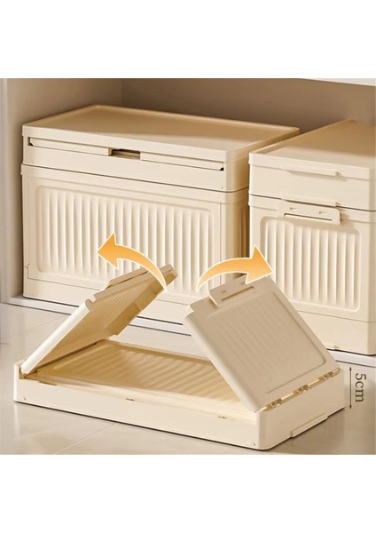 Makaralı Büyük Kapasiteli Katlanabilir Saklama Kutusu - Kapaklı Istiflenebilir Plastik Düzenleyici, Ev Için Taşınabilir Kap (Yurt Dışından) fırsatları