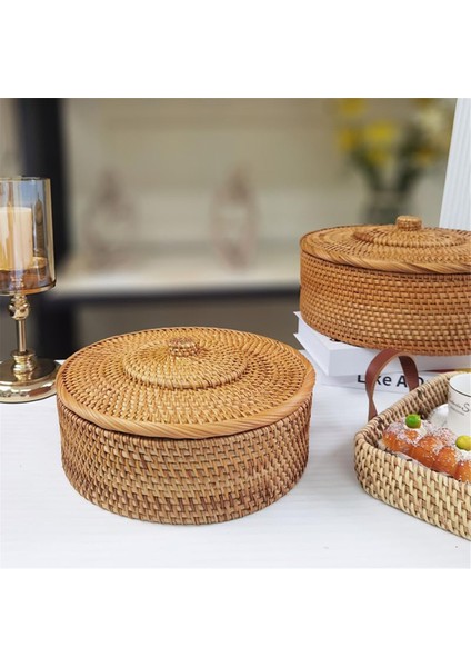 Kapaklı Rattan Sepet, El Dokuma Saklama Sepeti, Düzenleme Için Kapaklı Hasır Sepet, Rattan Kutu, Rattan Saklama Kutusu (Yurt Dışından) modelleri