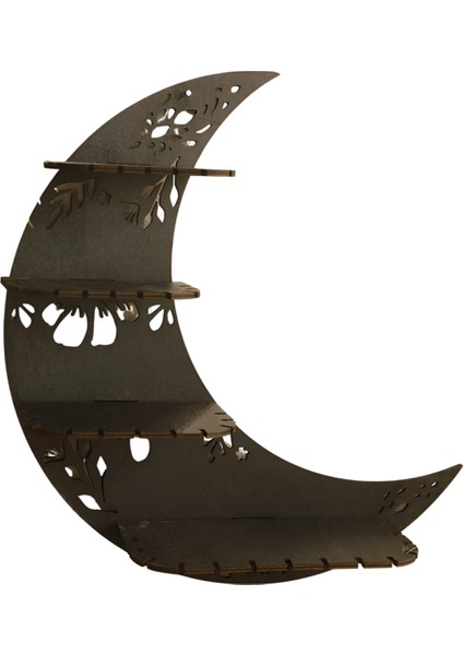 Ahşap Ay Standı, Kristal Stand Ekran Duvar Depolama Rafı Koleksiyon Kutusu Duvara Monte A (Yurt Dışından)