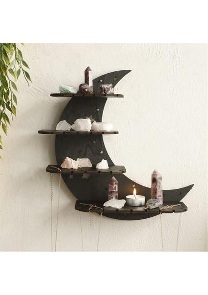 Ahşap Ay Standı, Kristal Stand Ekran Duvar Depolama Rafı Koleksiyon Kutusu Duvara Monte A (Yurt Dışından) fiyatları