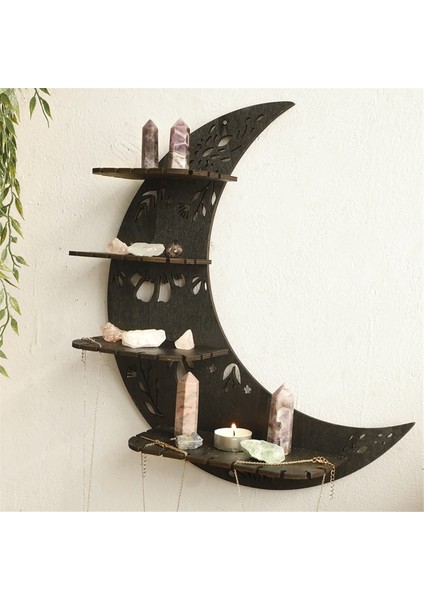 Ahşap Ay Standı, Kristal Stand Ekran Duvar Depolama Rafı Koleksiyon Kutusu Duvara Monte A (Yurt Dışından) fırsatları