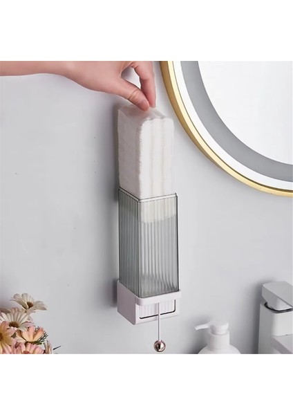 Duvara Monte Makyaj Pamuğu Saklama Kutusu Seti - Yerden Tasarruf Sağlayan, Kolay Kurulumlu Pamuklu Ped Dispenseri Ev Banyo B (Yurt Dışından) indirimleri