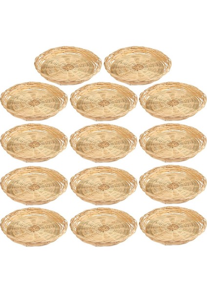 10 Adet 9.8 Inç Bambu Kağıt Tabak Tutucu, El Dokuma Hasır Tabak Tutucular Partiler, Piknik ve Barbekü Için, Yeniden Kullanılabilir (Yurt Dışından)