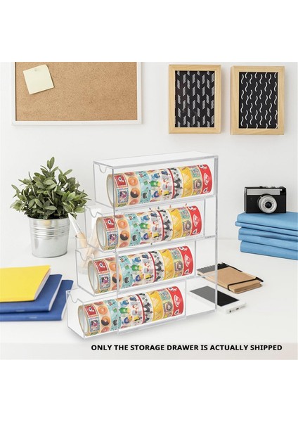 Washi Bant Düzenleyici, 4 Çekmeceli Istiflenebilir Plastik Washi Bant Kutusu Düzenleyici Depolama, Şeffaf Depolama Çekmeceleri (Yurt Dışından) fiyatları