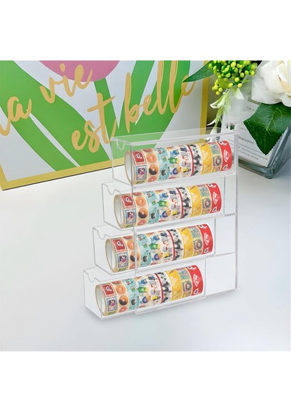 Washi Bant Düzenleyici, 4 Çekmeceli Istiflenebilir Plastik Washi Bant Kutusu Düzenleyici Depolama, Şeffaf Depolama Çekmeceleri (Yurt Dışından) indirimleri