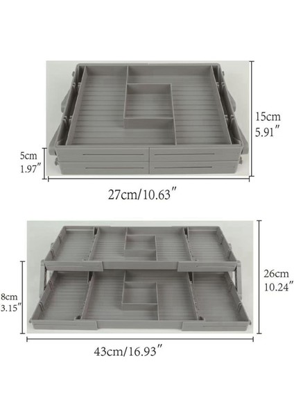 3 Katmanlı Katlanabilir Masaüstü Saklama Kutusu Şifonyer Düzenleyici Kozmetik Çekmece Düzenleyici (Yurt Dışından) fırsatları