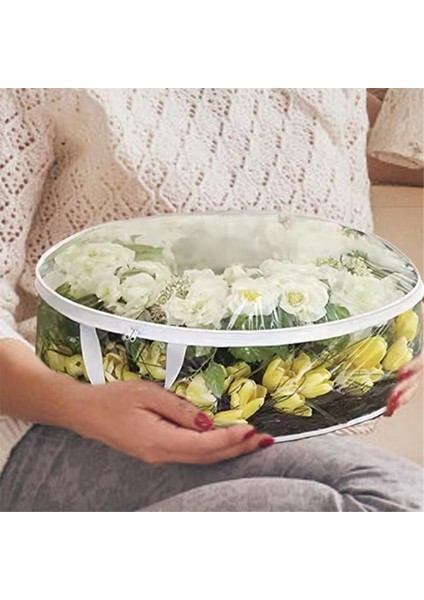 Çelenk Saklama Kapları Için Çift Fermuarlı ve Güçlendirilmiş Saplı Yuvarlak Toz Geçirmez Çanta Büyük Kapasiteli Katlanabilir Alet (Yurt Dışından) fiyatları