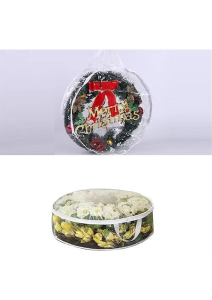 Çelenk Saklama Kapları Için Çift Fermuarlı ve Güçlendirilmiş Saplı Yuvarlak Toz Geçirmez Çanta Büyük Kapasiteli Katlanabilir Alet (Yurt Dışından) modelleri