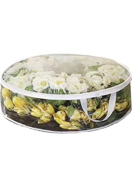 Çelenk Saklama Kapları Için Çift Fermuarlı ve Güçlendirilmiş Saplı Yuvarlak Toz Geçirmez Çanta Büyük Kapasiteli Katlanabilir Alet (Yurt Dışından) indirimleri