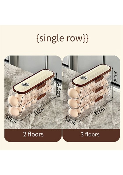 Mutfak Buzdolabı Yan Kapısı Için Şeffaf Yuvarlanan Yumurta Tutucu Yığılabilir Buzdolabı Düzenleyici - 10CM Genişlik Üç Katlı (Yurt Dışından) modelleri