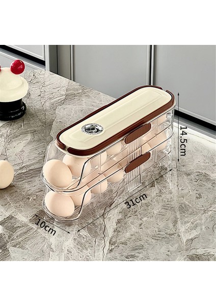 Mutfak Buzdolabı Yan Kapısı Için Şeffaf Yuvarlanan Yumurta Tutucu Yığılabilir Buzdolabı Düzenleyici - 10CM Genişlik Üç Katlı (Yurt Dışından) fırsatları