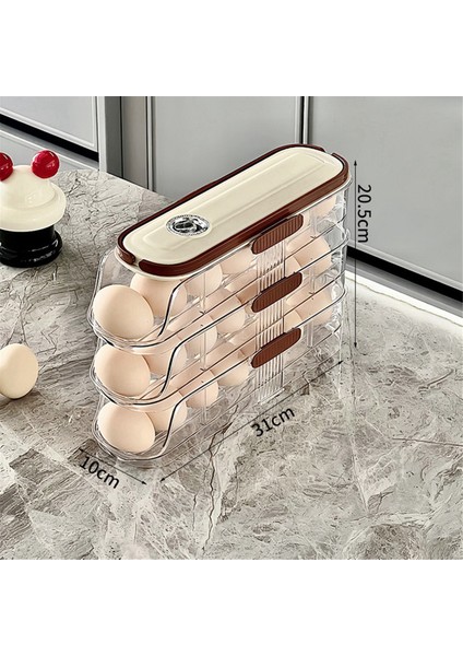 Mutfak Buzdolabı Yan Kapısı Için Şeffaf Yuvarlanan Yumurta Tutucu Yığılabilir Buzdolabı Düzenleyici - 10CM Genişlik Üç Katlı (Yurt Dışından) indirimleri