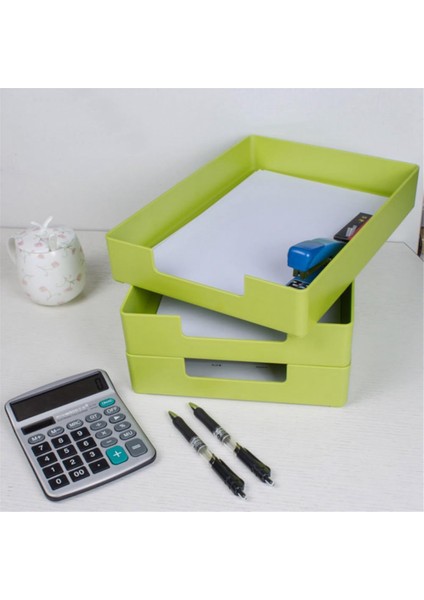 Mektup Boyutunda Tepsi, A4 Plastik Kağıt Tutucu Dosya Düzenleyici, Ofis, Okul, Ev Depolama Için Istiflenebilir Mektup Tepsisi Yeşil (Yurt Dışından) fiyatları