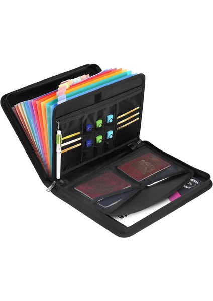 Akordeon Belge Düzenleyici 220°F Yangına Dayanıklı Belge Düzenleyici Fermuarlı ve Sekmeli Belge Düzenleyici A4 Belgeler Için (Yurt Dışından)