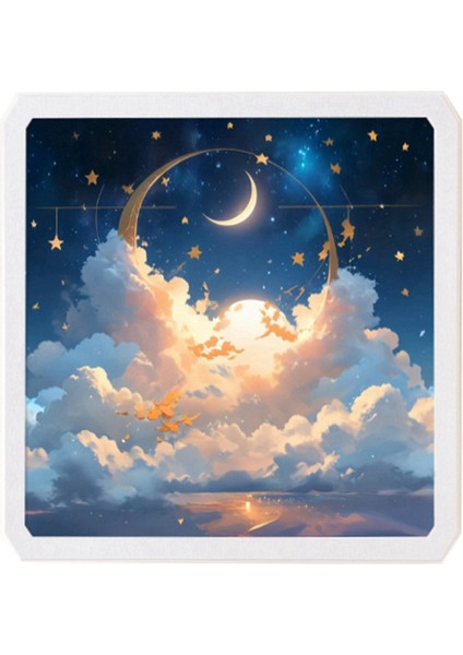 Kalınlaştırılmış Su Geçirmez Duvara Monte Banyo Saklama Kutusu - Kolay Katlanabilir, Delme Gerektirmez Gece ve Parlak Ay (Yurt Dışından)