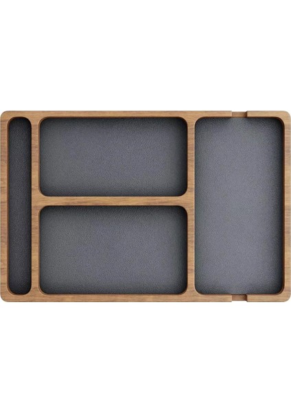 Ahşap Ofis Masaüstü Depolama Kutusu Masif Ahşap Bölme Depolama Kutusu Cep Telefonu Kulaklık Enkaz Depolama Kutusu Ahşap Tepsi (Yurt Dışından)