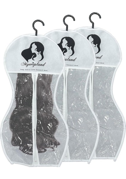 Askılı Peruk Saklama Torbaları,birden Fazla Peruk Için Peruk Askısı,peruk Saklama Torbaları,kum Saati Şeklinde Peruk Saklama Torbası 3 Adet Beyaz (Yurt Dışından)