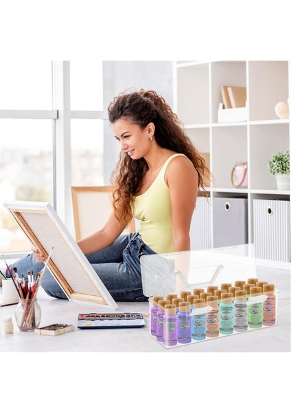 2 Adet Boya Saklama Kutusu El Sanatları Saklama Kutusu Sapı, 2 Sıvı Ons Akrilik Boya Için 30 Şişe Kapasiteli Boya Saklama Kutusu (Yurt Dışından) indirimleri