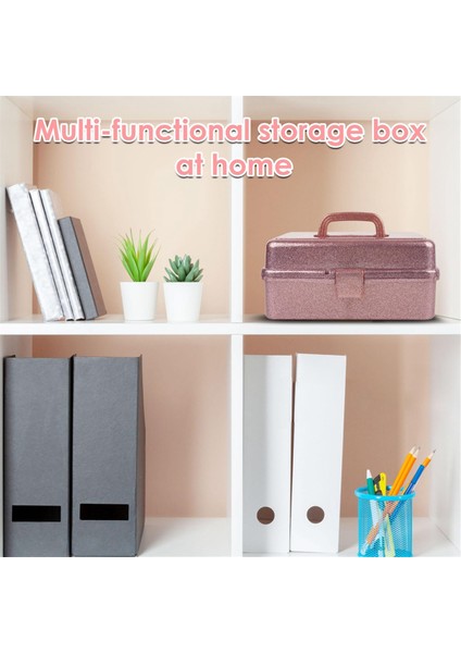 Parıltılı Pembe ve El Sanatları Alet Saklama Kutusu, 3 Katlı Istiflenebilir Taşıma Takımı Kutusu Dikiş Kutusu Düzenleyici Sanat Için (Yurt Dışından) modelleri