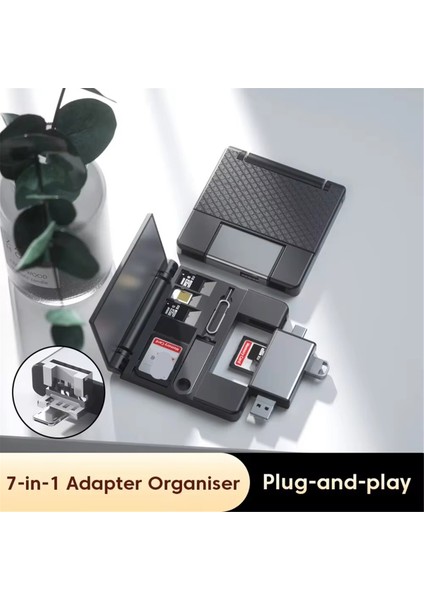 7'si 1 Arada Çok Işlevli Kart Okuyucu Saklama Kutusu Sd Kart Kutusu Otg Adaptörü Usb2.0 Type-C Adaptörü Kart Saklama Kutusu (Yurt Dışından) fiyatları
