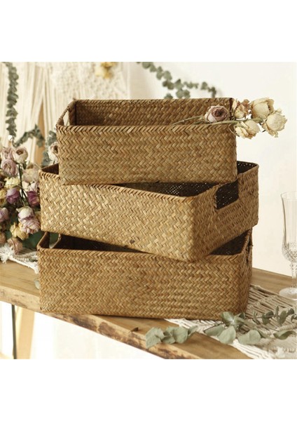 Dokuma Denizotu Sepeti - Meyve, Ekmek, Havlular Için Doğal Hasır Depolama Ev ve Mutfak Için Ideal, C (Yurt Dışından) fiyatları