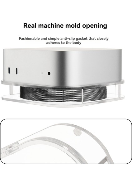 Mac Mini M4 2024 Için Akrilik Masaüstü Stand Tabanı Isı Dağıtma Soğutma Tutucu Aksesuarları Basmalı Anahtar Standı Kullanışlı (Yurt Dışından) modelleri