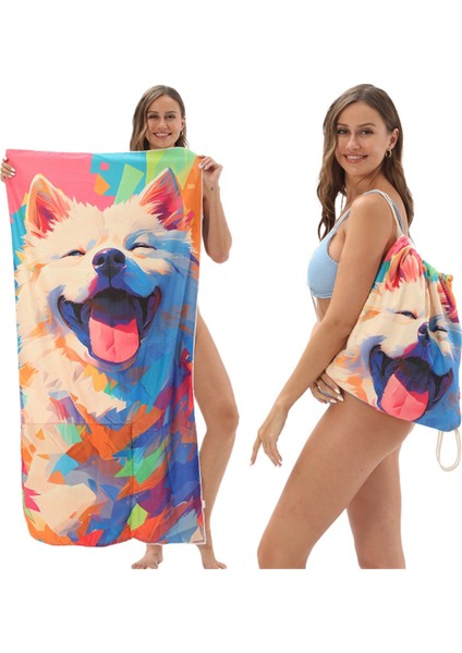 Plaj Havlusu Saklama Için 2'si 1 Arada Katlanabilir Taşınabilir Çanta, Baskılı Banyo Havluları, Depolama Özellikli Entegre Plaj Havlusu Çantası (Yurt Dışından) modelleri