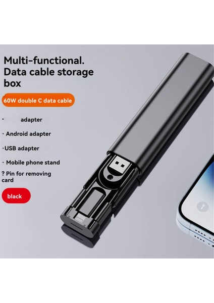 PD60W USB C'den Type C'ye Kablo Hızlı Şarj Seyahat Çok Fonksiyonlu USB Adaptörü Sd Kart Saklama Kutusu (Yurt Dışından) fiyatları
