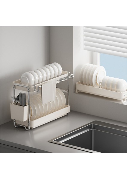 Paslanmaz Çelik Bulaşıklık, Sofra Takımları Için Tezgah Üstü Mutfak Depolama Düzenleyici, Drenaj Sepeti-Yerden Tasarruf Sağlayan Lavabo Aksesuarı (Yurt Dışından) modelleri